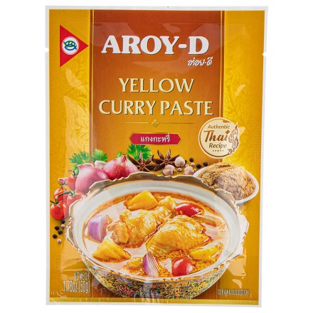 Паста Карри жёлтая Aroy-D 50 гр