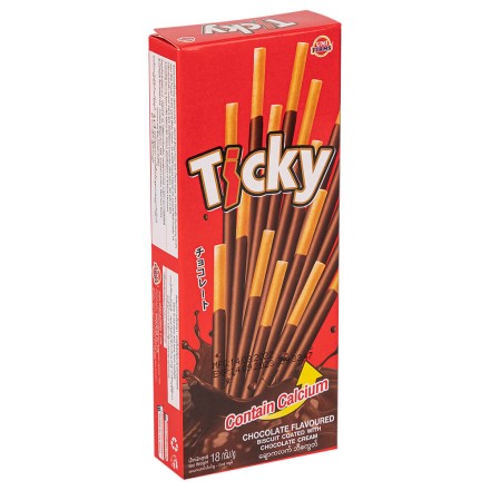 Бисквитные палочки Ticky покрытые шоколадным кремом