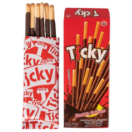 Бисквитные палочки Ticky покрытые шоколадным кремом