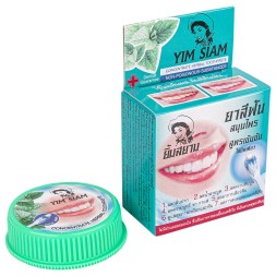 Круглая отбеливающая зубная паста на травах Yim Siam
